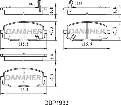 Danaher DBP1933 - Гальмівні колодки, дискові гальма autocars.com.ua