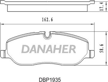Danaher DBP1935 - Гальмівні колодки, дискові гальма autocars.com.ua