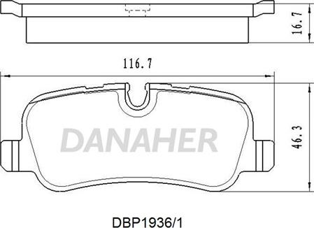 Danaher DBP1936/1 - Гальмівні колодки, дискові гальма autocars.com.ua