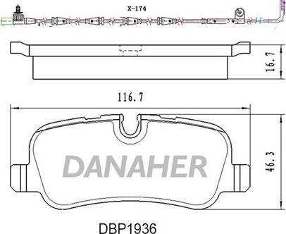 Danaher DBP1936 - Гальмівні колодки, дискові гальма autocars.com.ua