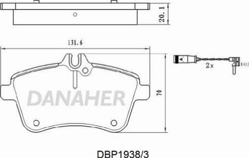 Danaher DBP1938/3 - Гальмівні колодки, дискові гальма autocars.com.ua