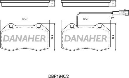 Danaher DBP1940/2 - Гальмівні колодки, дискові гальма autocars.com.ua