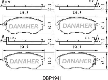 Danaher DBP1941 - Гальмівні колодки, дискові гальма autocars.com.ua