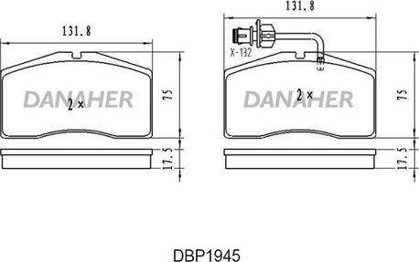 Danaher DBP1945 - Гальмівні колодки, дискові гальма autocars.com.ua