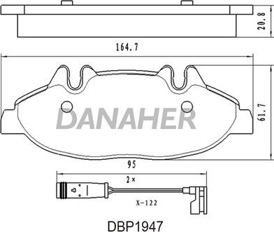 Danaher DBP1947 - Гальмівні колодки, дискові гальма autocars.com.ua