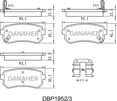 Danaher DBP1952/3 - Гальмівні колодки, дискові гальма autocars.com.ua