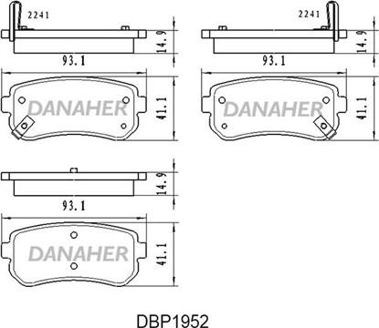 Danaher DBP1952 - Гальмівні колодки, дискові гальма autocars.com.ua