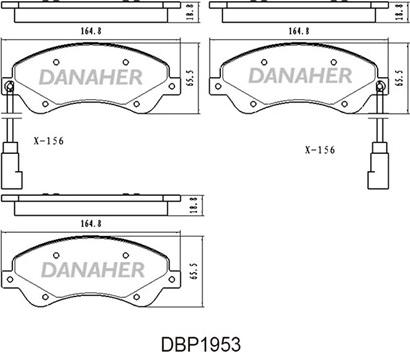 Danaher DBP1953 - Тормозные колодки, дисковые, комплект autodnr.net