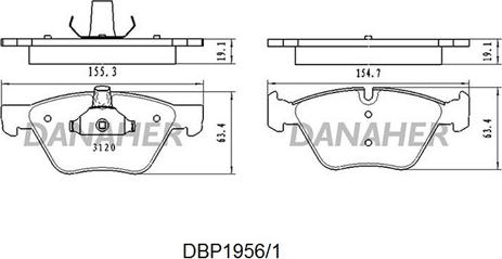 Danaher DBP1956/1 - Гальмівні колодки, дискові гальма autocars.com.ua