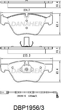 Danaher DBP1956/3 - Гальмівні колодки, дискові гальма autocars.com.ua