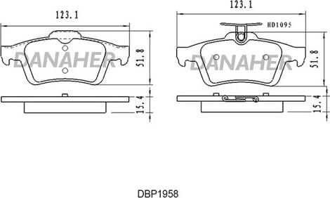 Danaher DBP1958 - Гальмівні колодки, дискові гальма autocars.com.ua
