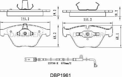 Danaher DBP1961 - Гальмівні колодки, дискові гальма autocars.com.ua
