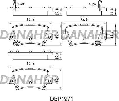 Danaher DBP1971 - Гальмівні колодки, дискові гальма autocars.com.ua