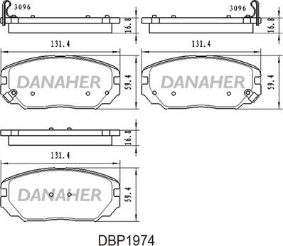 Danaher DBP1974 - Гальмівні колодки, дискові гальма autocars.com.ua