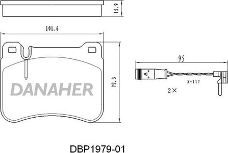 Danaher DBP1979-01 - Гальмівні колодки, дискові гальма autocars.com.ua