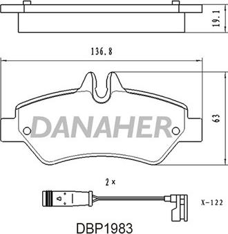Danaher DBP1983 - Гальмівні колодки, дискові гальма autocars.com.ua