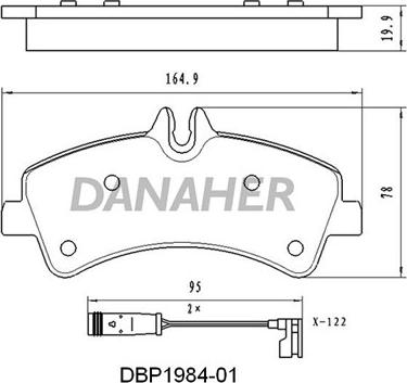Danaher DBP1984-01 - Тормозные колодки, дисковые, комплект autodnr.net