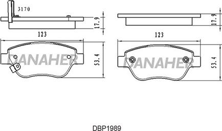 Danaher DBP1989 - Гальмівні колодки, дискові гальма autocars.com.ua