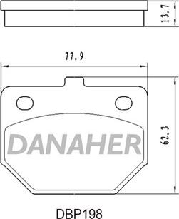 Danaher DBP198 - Гальмівні колодки, дискові гальма autocars.com.ua