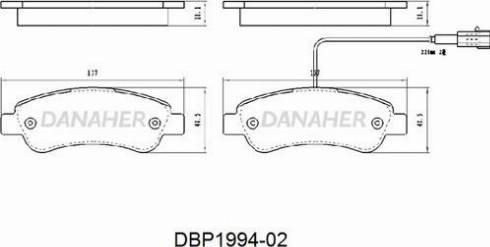 Danaher DBP1994-02 - Тормозные колодки, дисковые, комплект autodnr.net