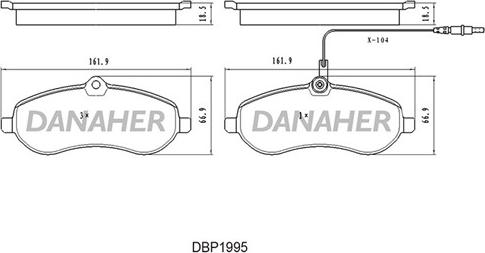 Danaher DBP1995 - Гальмівні колодки, дискові гальма autocars.com.ua