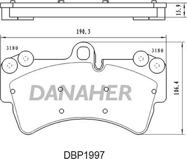 Danaher DBP1997 - Гальмівні колодки, дискові гальма autocars.com.ua