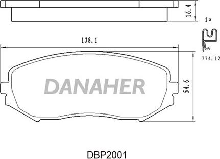 Danaher DBP2001 - Гальмівні колодки, дискові гальма autocars.com.ua