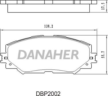 Danaher DBP2002 - Тормозные колодки, дисковые, комплект autodnr.net