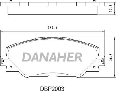 Danaher DBP2003 - Тормозные колодки, дисковые, комплект autodnr.net