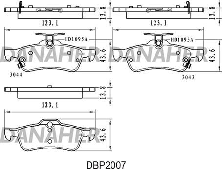 Danaher DBP2007 - Гальмівні колодки, дискові гальма autocars.com.ua