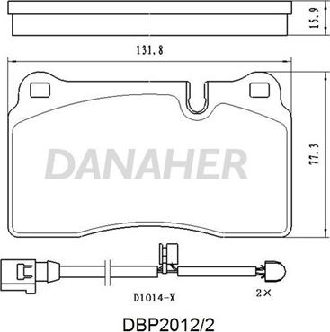 Danaher DBP2012/2 - Тормозные колодки, дисковые, комплект autodnr.net