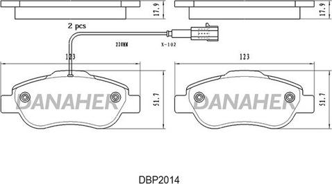 Danaher DBP2014 - Гальмівні колодки, дискові гальма autocars.com.ua