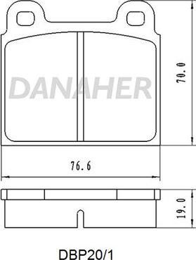 Danaher DBP20/1 - Тормозные колодки, дисковые, комплект autodnr.net