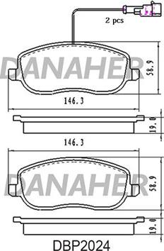 Danaher DBP2024 - Гальмівні колодки, дискові гальма autocars.com.ua