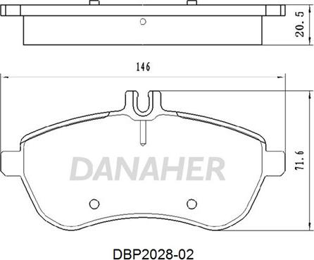 Danaher DBP2028-02 - Гальмівні колодки, дискові гальма autocars.com.ua