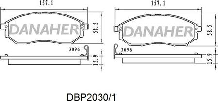 Danaher DBP2030/1 - Гальмівні колодки, дискові гальма autocars.com.ua