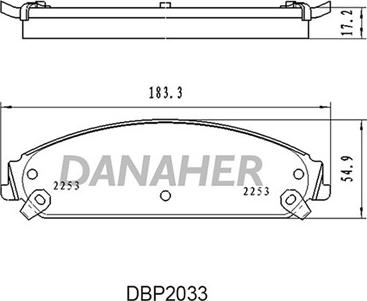 Danaher DBP2033 - Тормозные колодки, дисковые, комплект autodnr.net