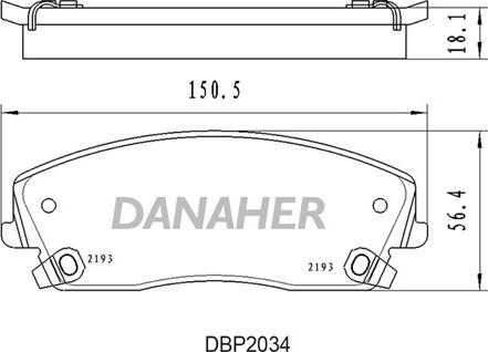 Danaher DBP2034 - Тормозные колодки, дисковые, комплект autodnr.net