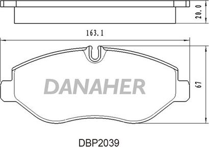 Danaher DBP2039 - Гальмівні колодки, дискові гальма autocars.com.ua
