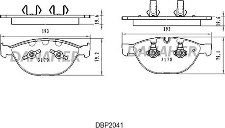 Danaher DBP2041 - Гальмівні колодки, дискові гальма autocars.com.ua