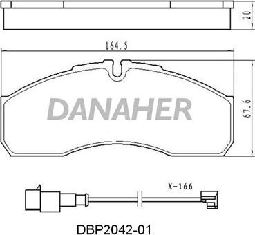 Danaher DBP2042-01 - Тормозные колодки, дисковые, комплект autodnr.net