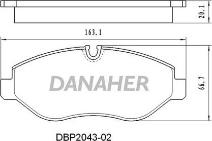 Danaher DBP2043-02 - Тормозные колодки, дисковые, комплект autodnr.net