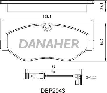 Danaher DBP2043 - Гальмівні колодки, дискові гальма autocars.com.ua
