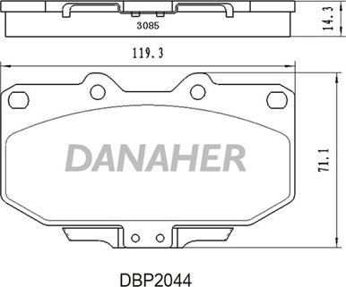 Danaher DBP2044 - Гальмівні колодки, дискові гальма autocars.com.ua