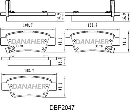 Danaher DBP2047 - Гальмівні колодки, дискові гальма autocars.com.ua