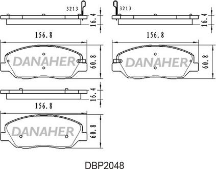 Danaher DBP2048 - Гальмівні колодки, дискові гальма autocars.com.ua