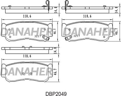 Danaher DBP2049 - Гальмівні колодки, дискові гальма autocars.com.ua