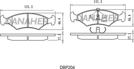 Danaher DBP204 - Гальмівні колодки, дискові гальма autocars.com.ua