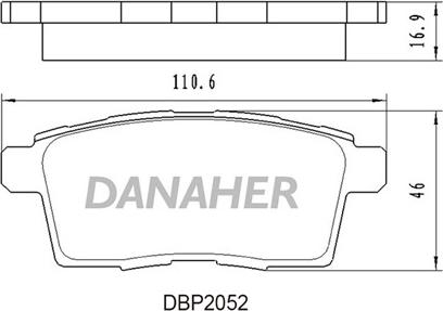 Danaher DBP2052 - Тормозные колодки, дисковые, комплект autodnr.net