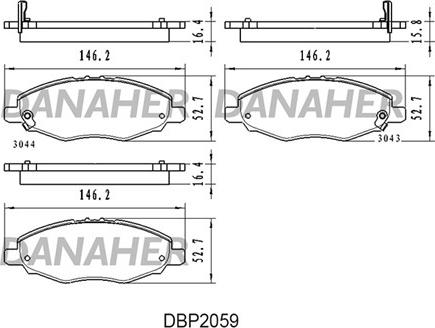 Danaher DBP2059 - Гальмівні колодки, дискові гальма autocars.com.ua